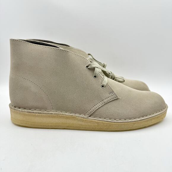 Clarks Mens Desert Coal Chukka Boots US 12 M EU 46 Stone Taupe Suede NIB - Picture 4 of 13